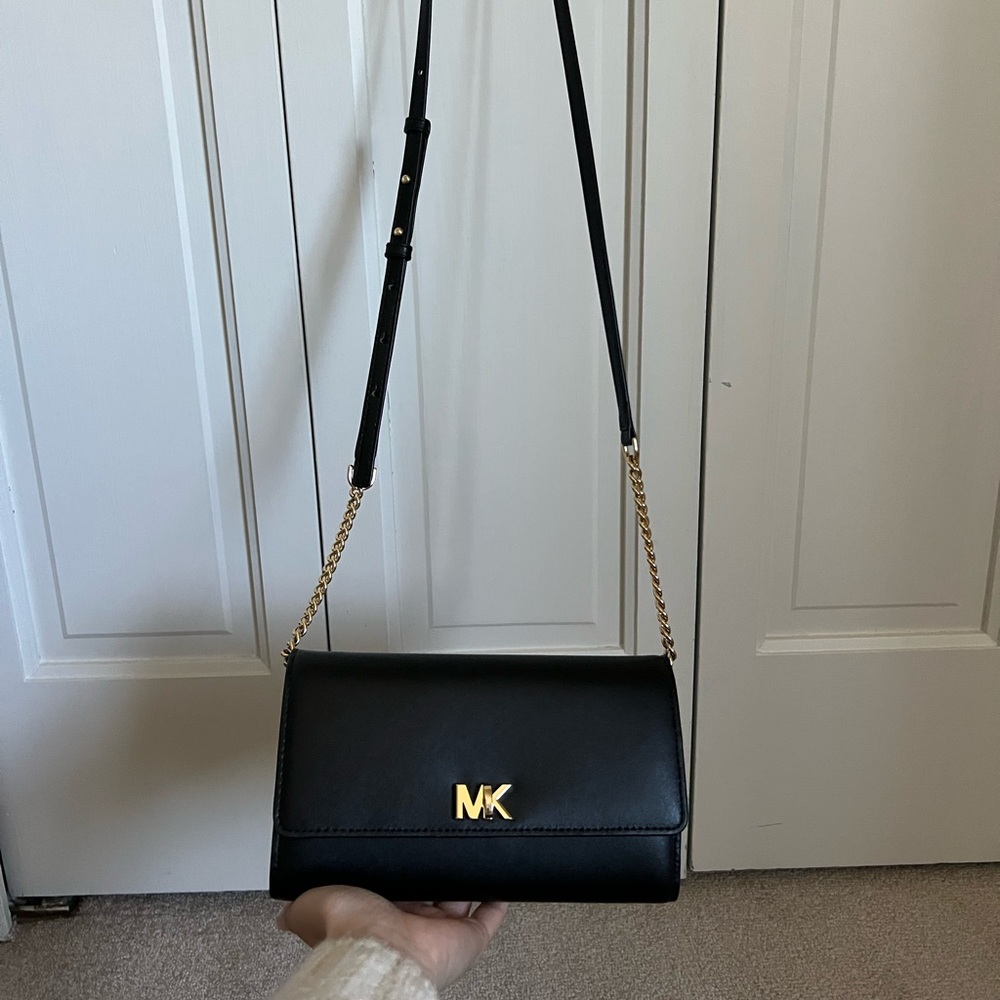 Michael Kors Black Leather Crossbody Bag